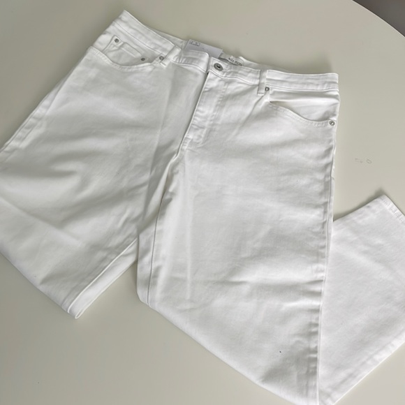 Ella Moss White High Rise Slim Straight Ankle Jean-Size 12 - Picture 3 of 15